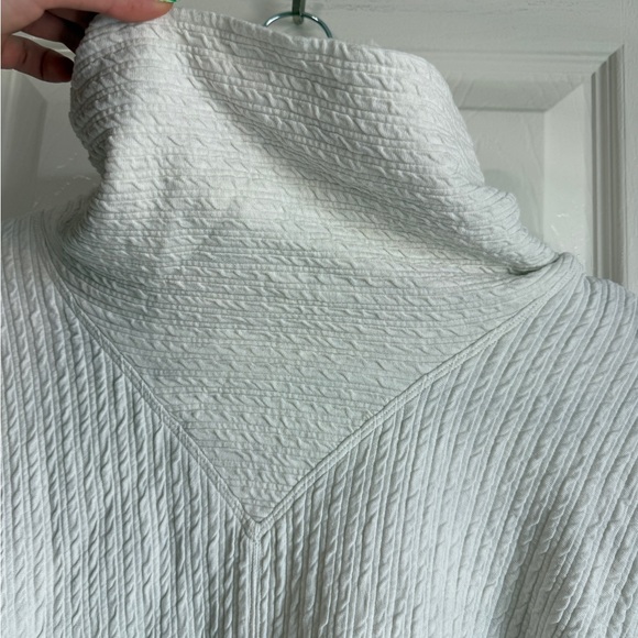 LULULEMON Retreat Yourself Pullover White Knit Bell Sleeve Boho Oversized Crew L - Picture 5 of 8